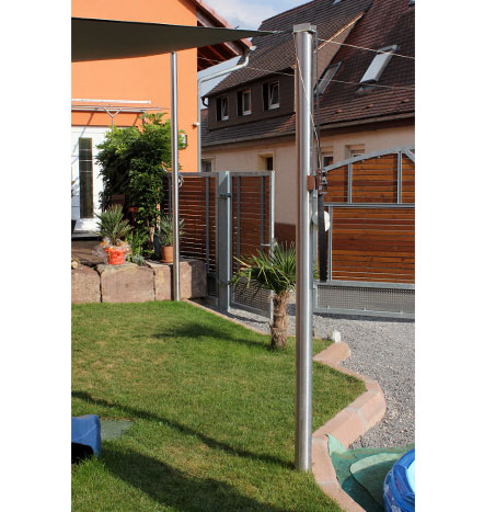 Fürniss Metallbau, Edelstahlsäulen für Sonnensegel